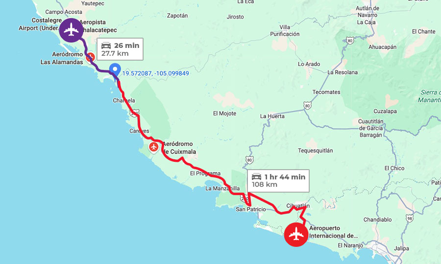 Nearby International Airports Chamela
